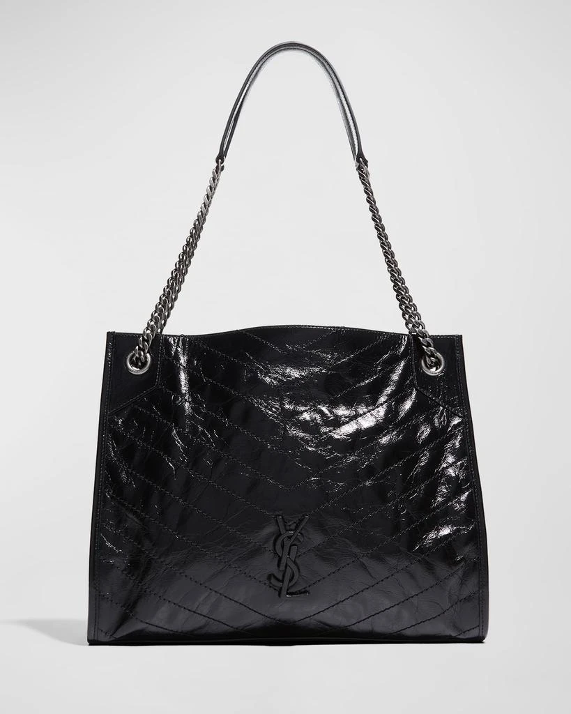 Yves Saint Laurent Niki Medium YSL Shopper Tote Bag in Crinkled Leather 1
