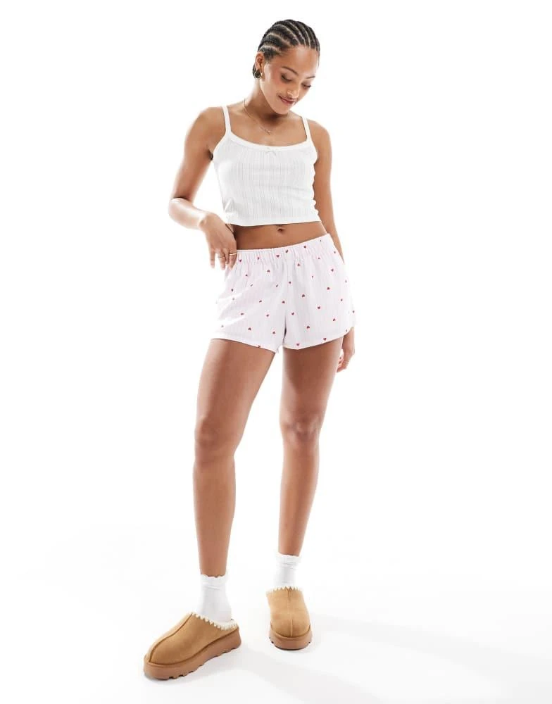 HOLLISTER Hollister nightwear low rise baggy flannel boxer short with logo waistband in red gingham 1