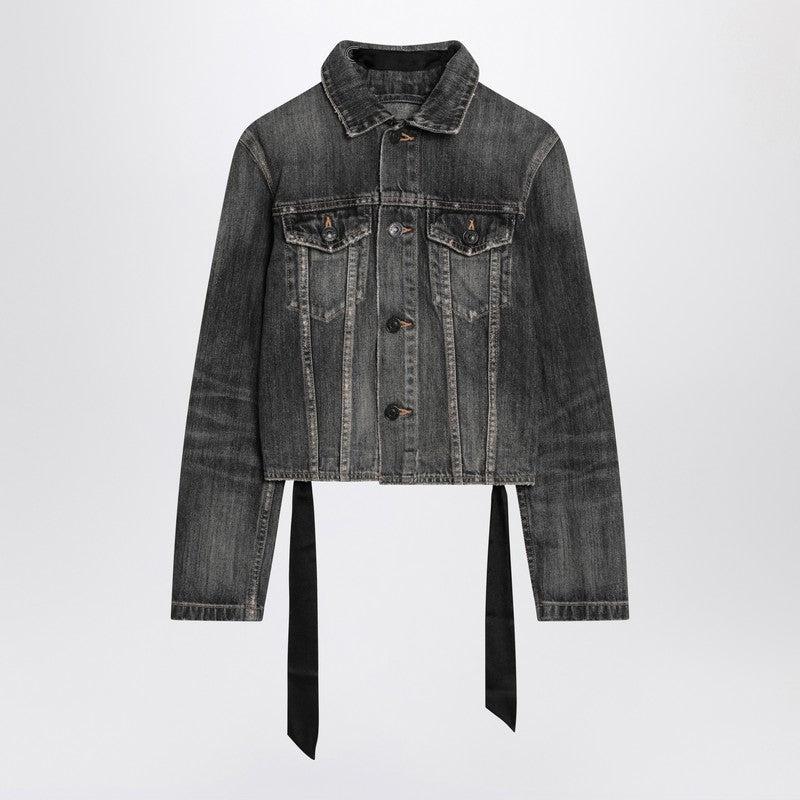 ジャケット BALENCIAGA DRAPED BOMBER JACKET IN TECHNICAL MICRO FAILLE Balenciaga Draped black bomber jacket in technical micro