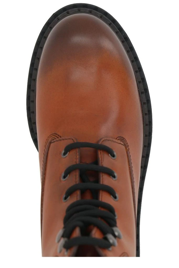 Prada Prada Logo-Debossed Lace-Up Ankle Boots 3