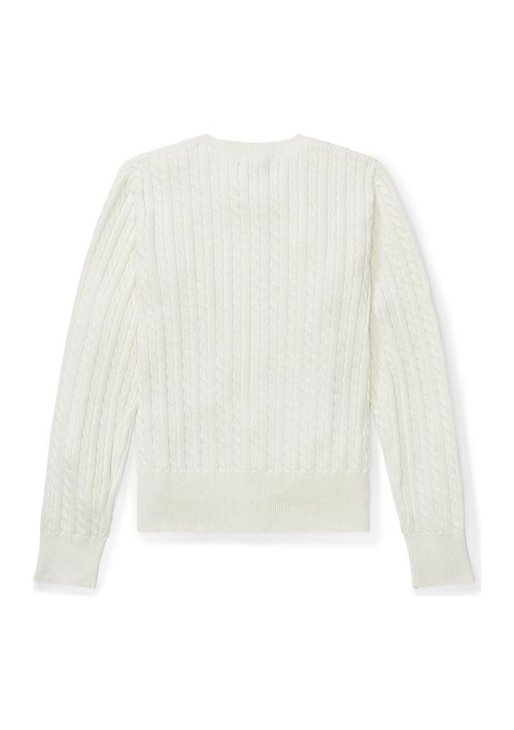 Ralph Lauren Girls 7-16 Mini-Cable Cotton Cardigan