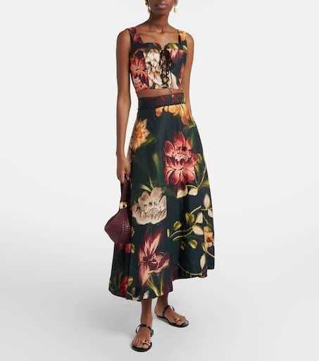 Agua by Agua Bendita Floral linen crop top 2