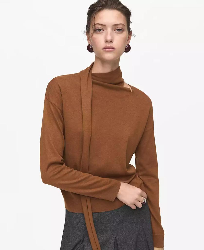 Mango Women's Scarf Fine-Knit Sweater