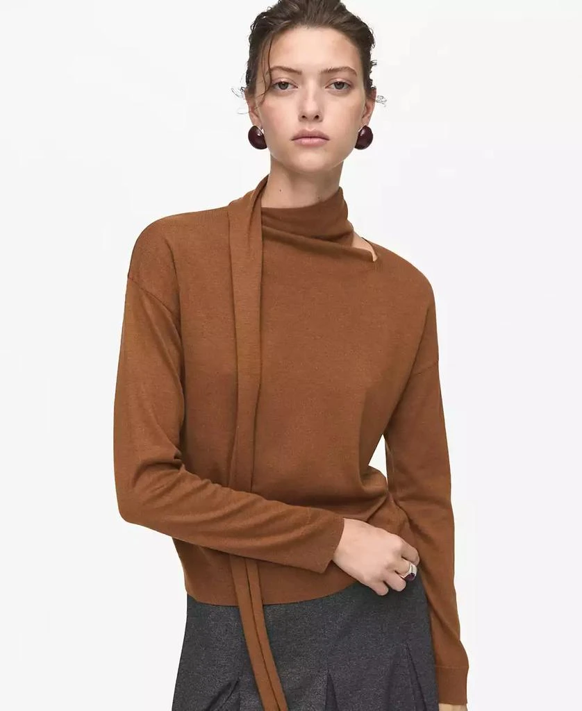 Mango Women's Scarf Fine-Knit Sweater 1