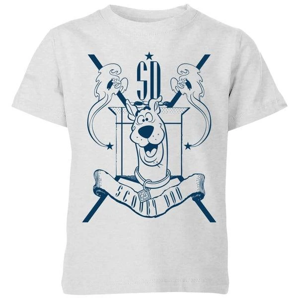 Original Hero Scooby Doo Coat Of Arms Kids' T-Shirt - Grey 1