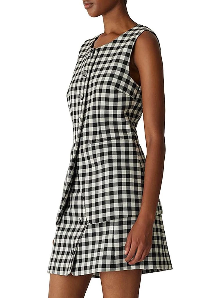 Rebecca Taylor Philippa Check Wool-Blend Button-Front Vest 5