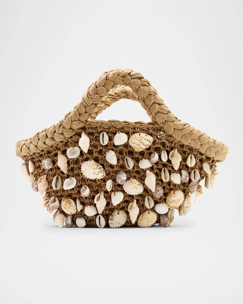 SIMONMILLER Shelly Mini Seashell Raffia Top-Handle Bag 1