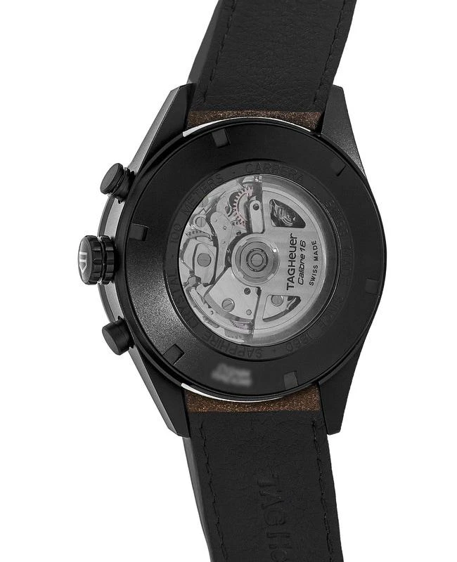 TAG Heuer Tag Heuer Carrera Calibre 16 Chronograph Day Date Black PVD Titanium Case Leather Strap Men's Watch CV2A84.FC6394 3