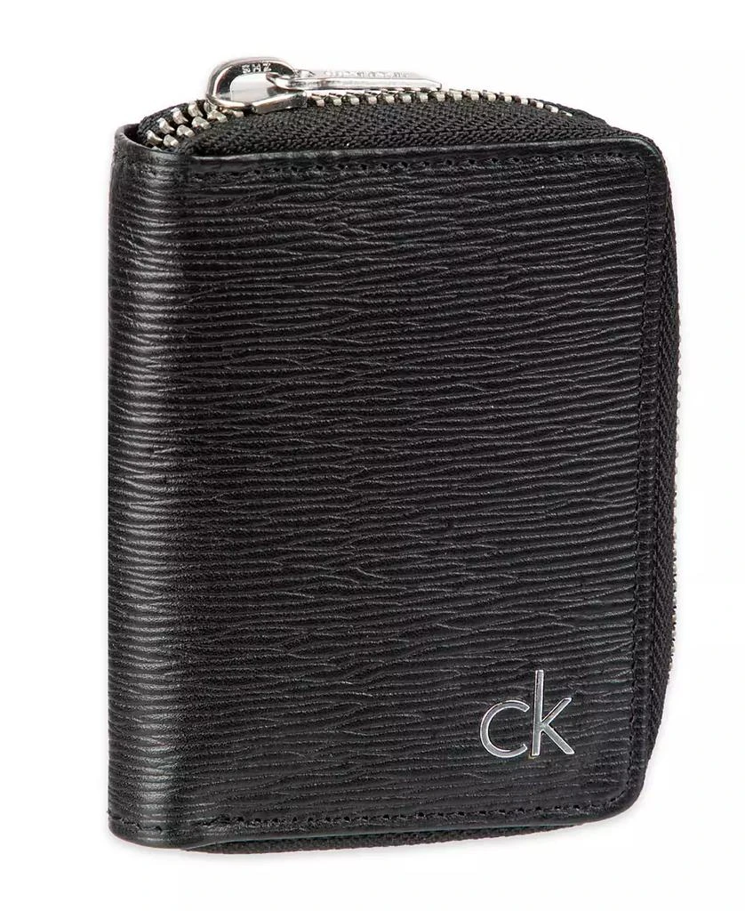 Calvin Klein Men's RFID Textured Leather Gusset Card Case Wallet