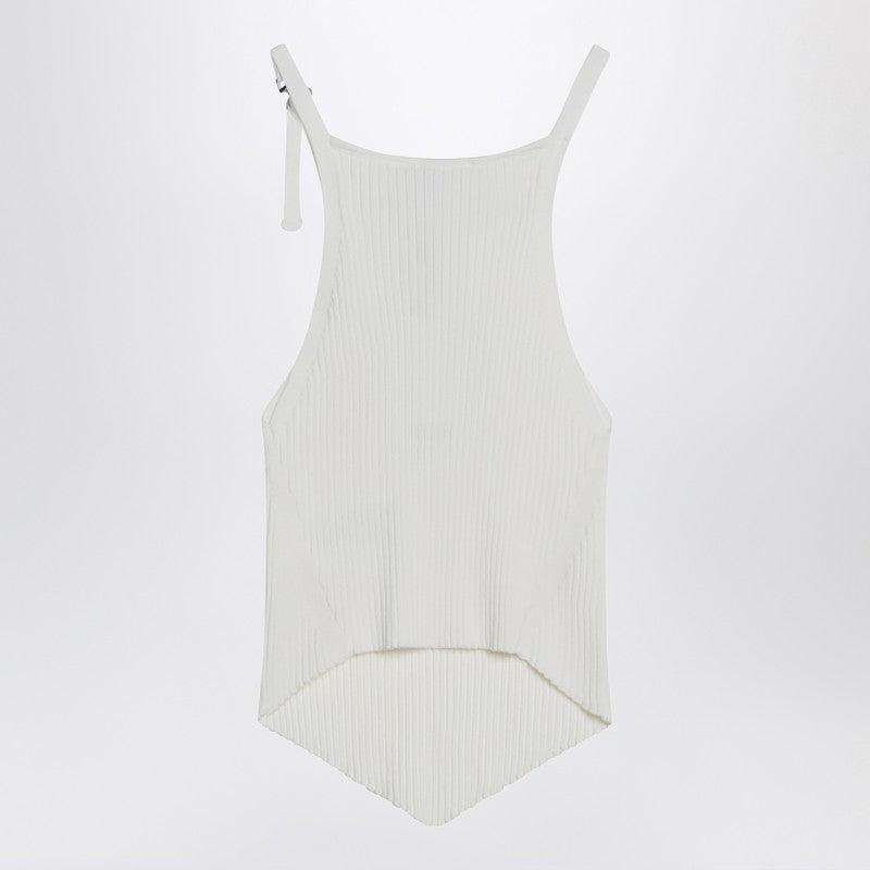 courreges Courrèges Ribbed Top With Pointed Hem
