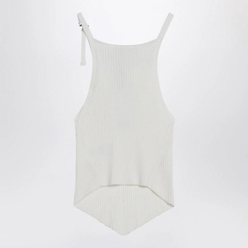 courreges Courrèges Ribbed Top With Pointed Hem 2
