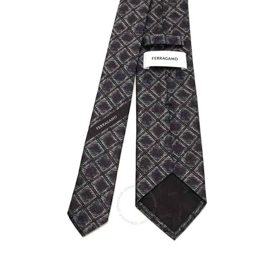 Salvatore Ferragamo Black Jacquard Silk Tie 2