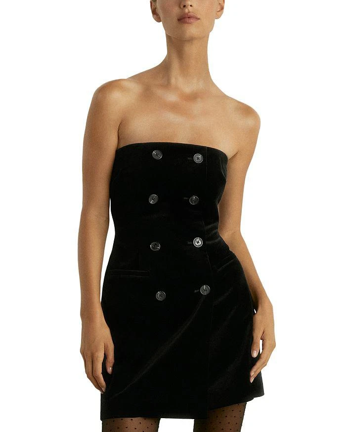 REISS Ilze Bandeau Short Velvet Dress 1