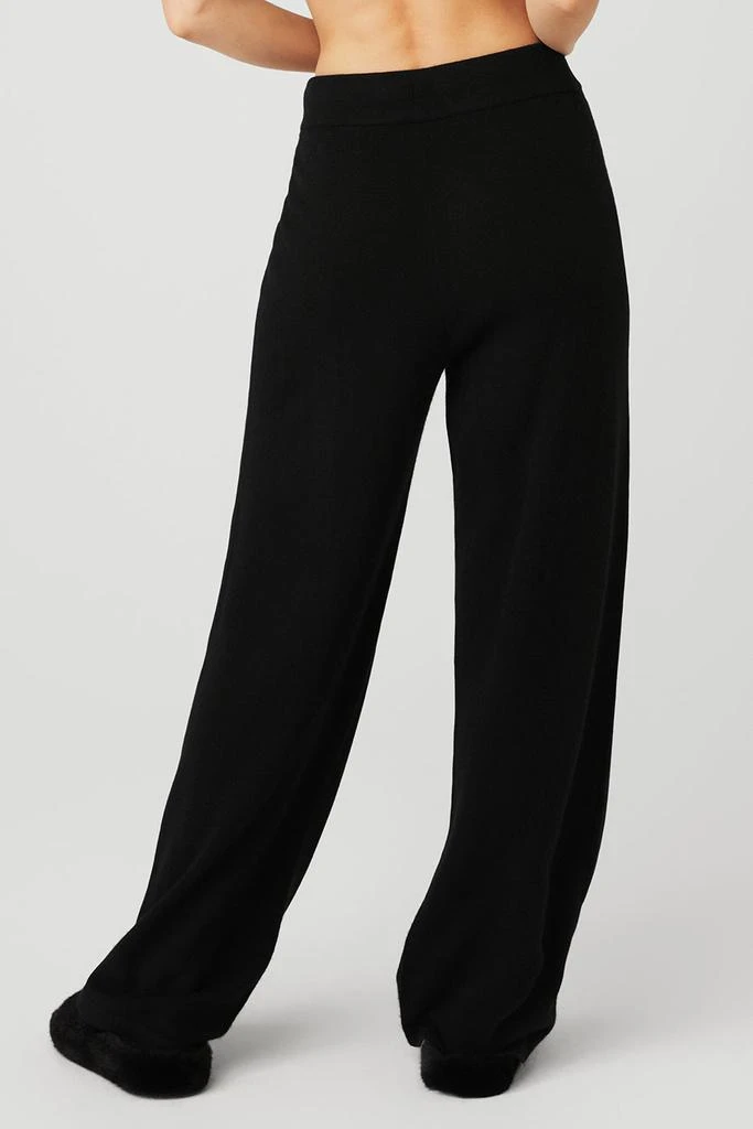 Alo Cashmere High-Waist Jet Set Wide Leg Pant - Black 2