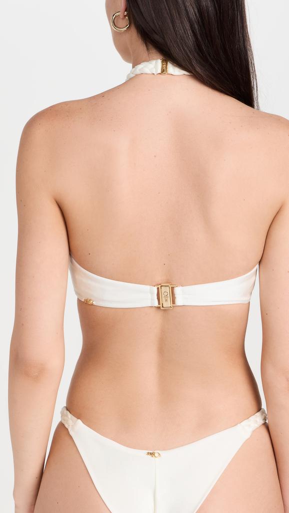 PatBO Jersey Sands Braided Halter Neck Bikini Top