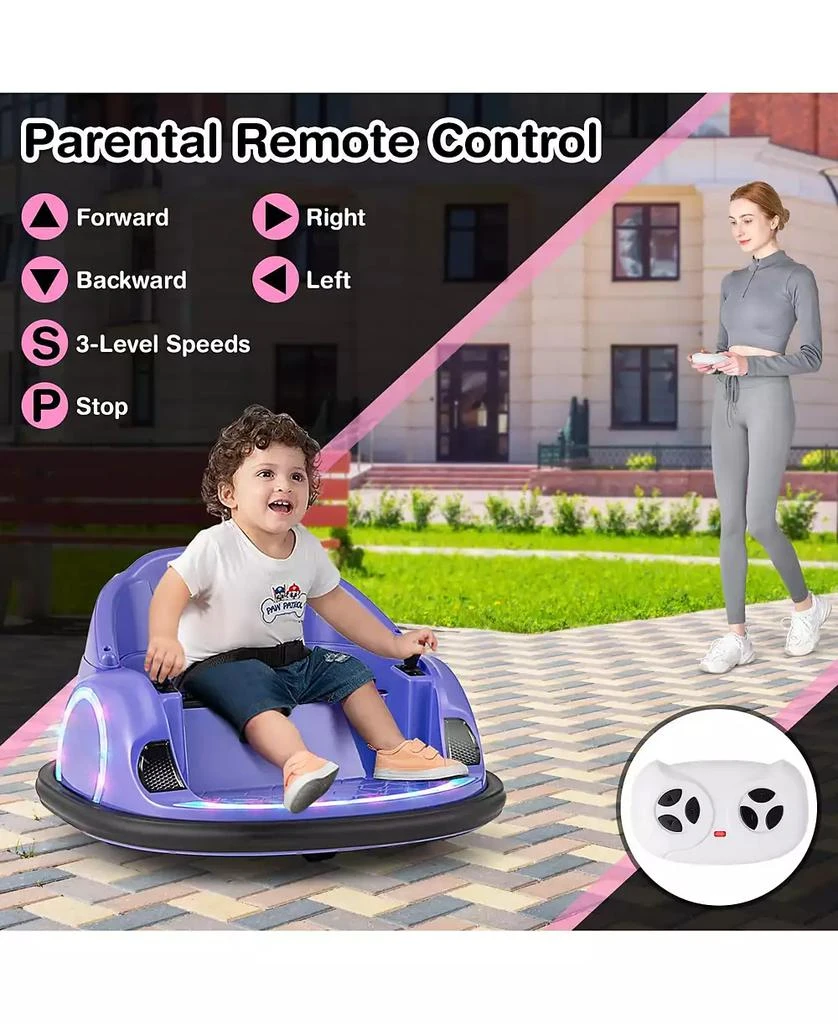 Mecale 12V 360° Ride on Bumper Car for Toddlers with Remote Control 3