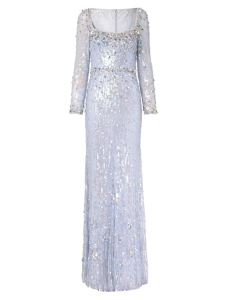 Jenny Packham Kestra Sequined Sheath Gown 1