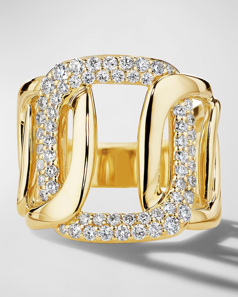 Mimi So 18K Yellow Gold 5 Link Pave Diamond Ring
