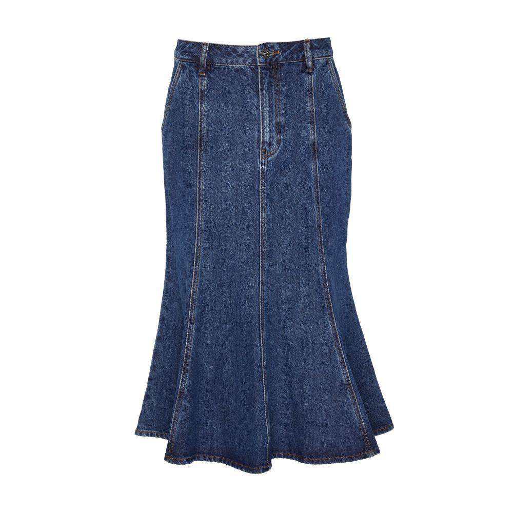 スカート SELF PORTRAIT DENIM FLARED MIDI SKIRT Self Portrait Flared denim midi skirt - Dresses & Skirts