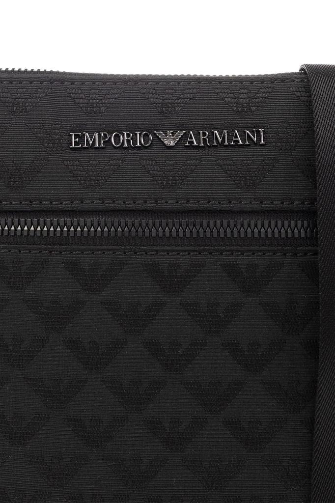 Emporio Armani All-Over Jacquard Eagle Flat Shoulder Bag
