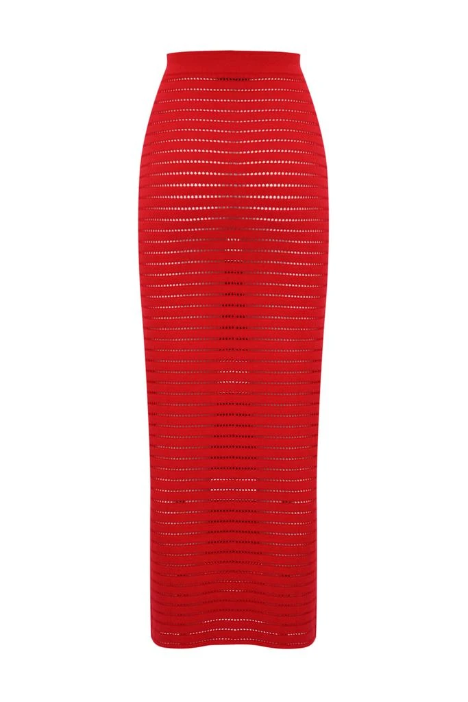 ELISABETTA FRANCHI Perforated Knit Skirt 2