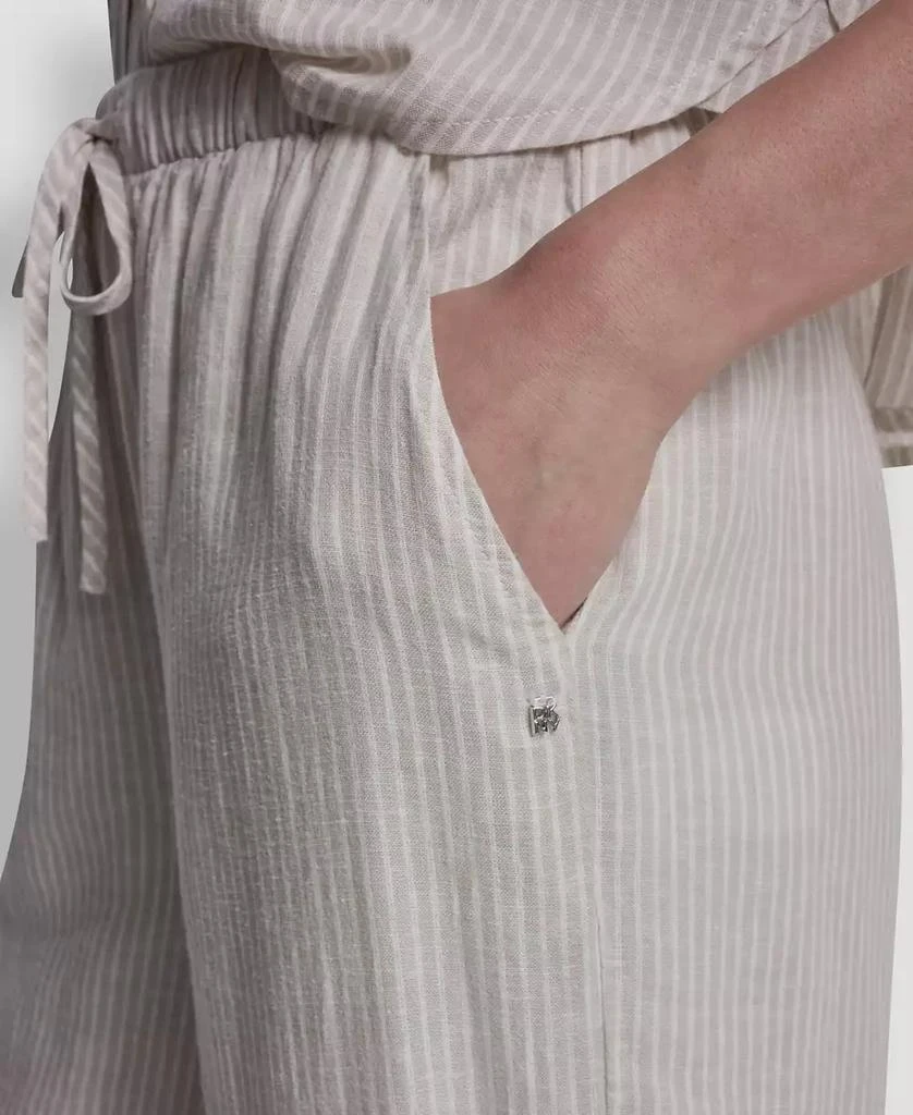 DKNY Petite High Waist Drawcord Pants 4