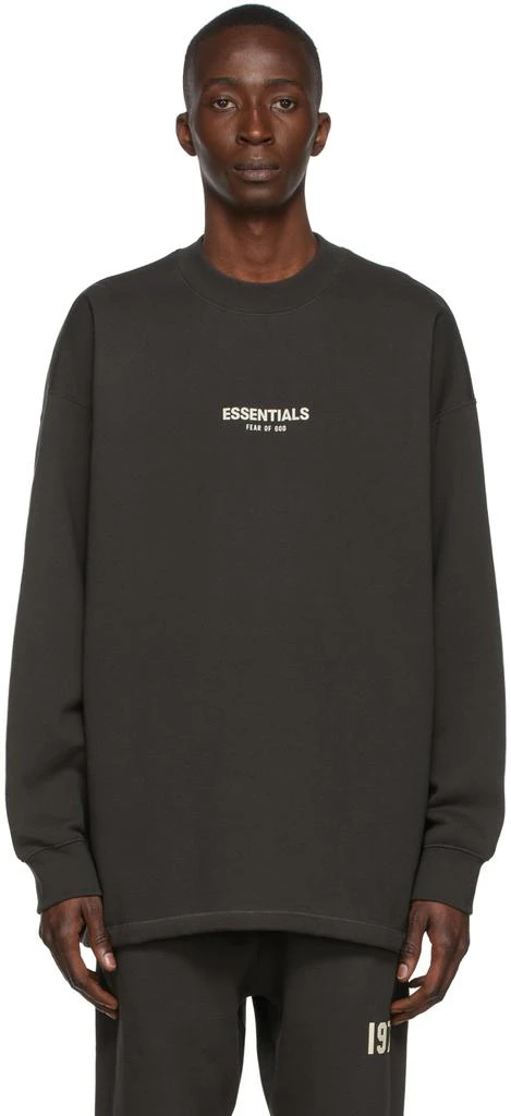 Essentials Black Relaxed Crewneck Sweatshirt 1