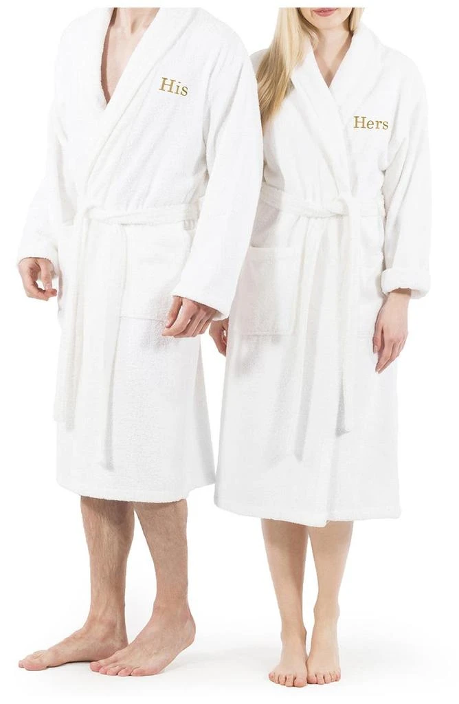 Linum Home Textiles Embroidered His Terry Bathrobe
