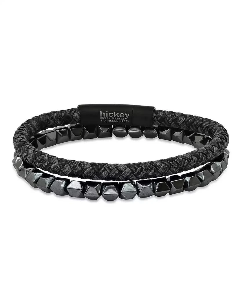 Hickey Freeman Studded Faceted Hematite Beaded Stretch Bracelet, 2 Piece Set 1