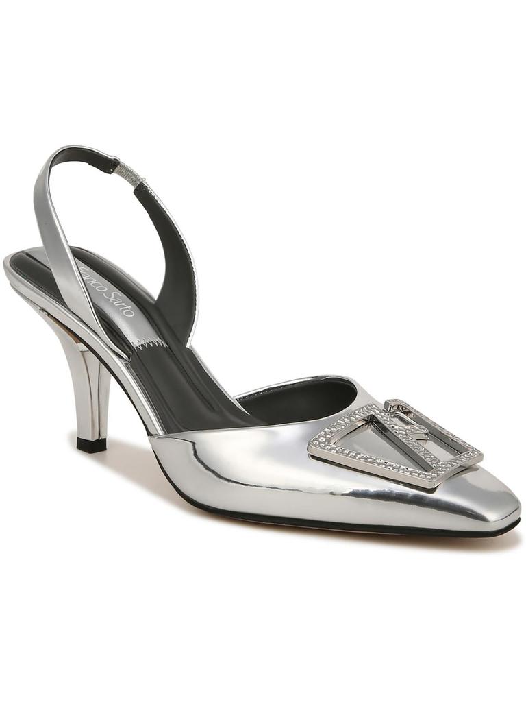 Franco Sarto Leigha Womens Metallic Embellished Slingback Heels