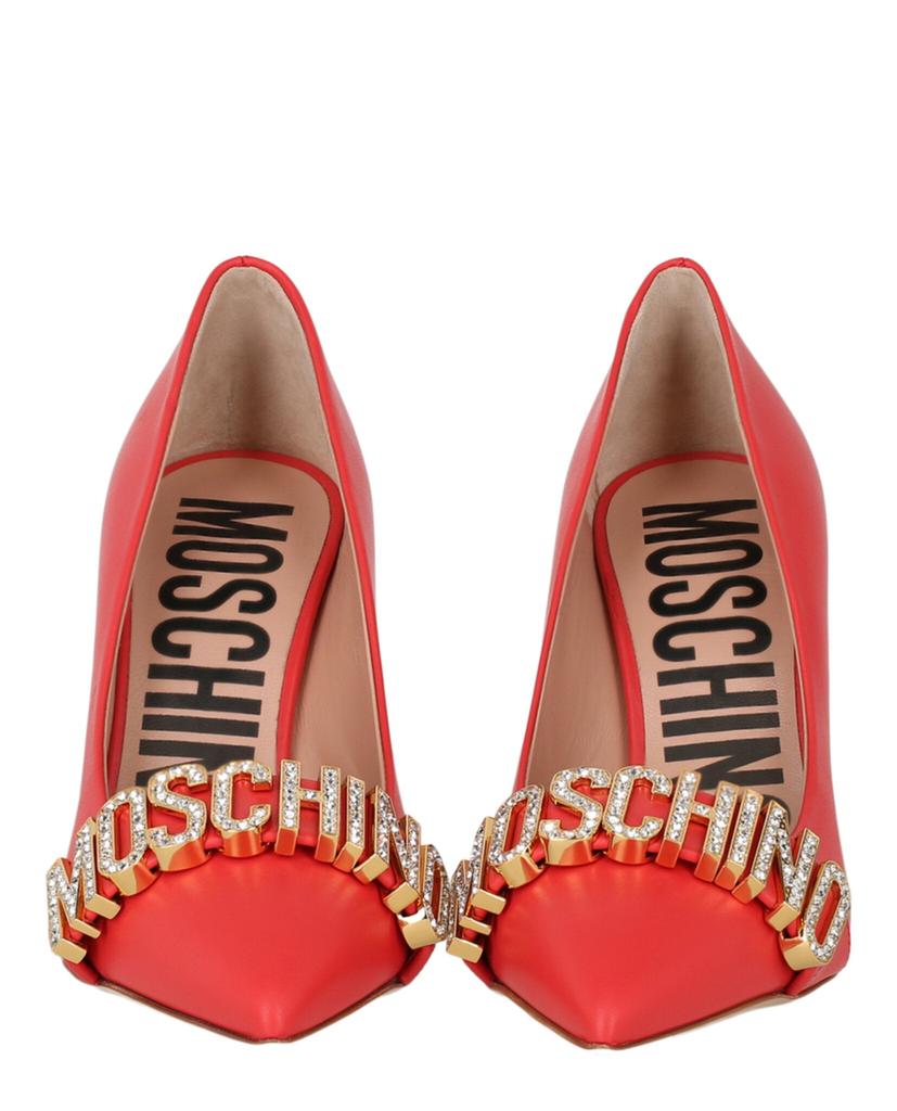シューズ・サンダルその他 MOSCHINO COUTURE Woman Pumps White MA10015C1MMA0 100 Moschino Canister Heel Leather Sandals | White | FARFETCH