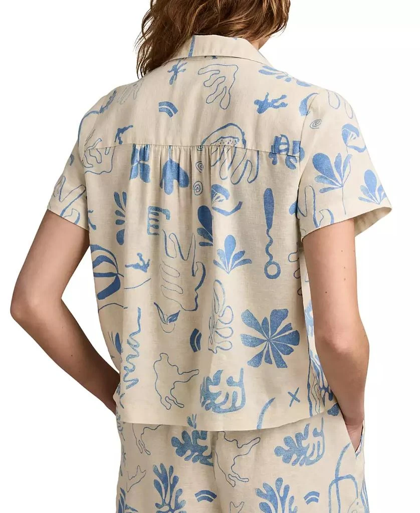 Lucky Brand Women's Printed Linen-Blend Camp Shirt 2