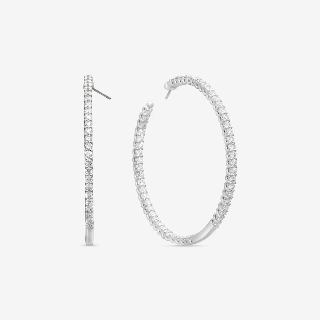 Mémoire Mémoire Woven Gallery 18K White Gold Diamond Hoop Earrings CHHO290 2