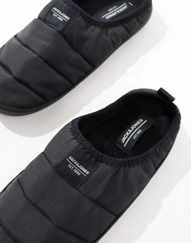 Jack & Jones Jack & Jones padded mule slipper in black 3