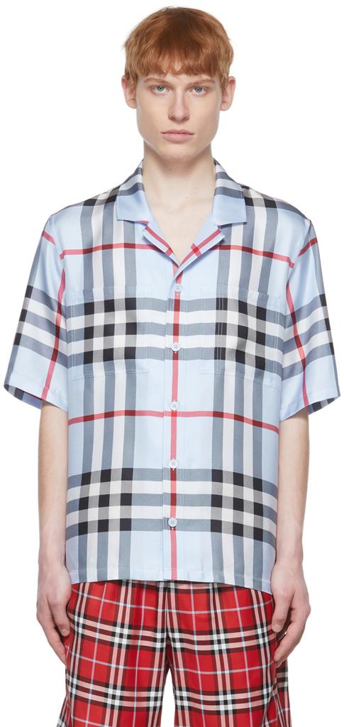 Burberry Blue Silk Shirt
