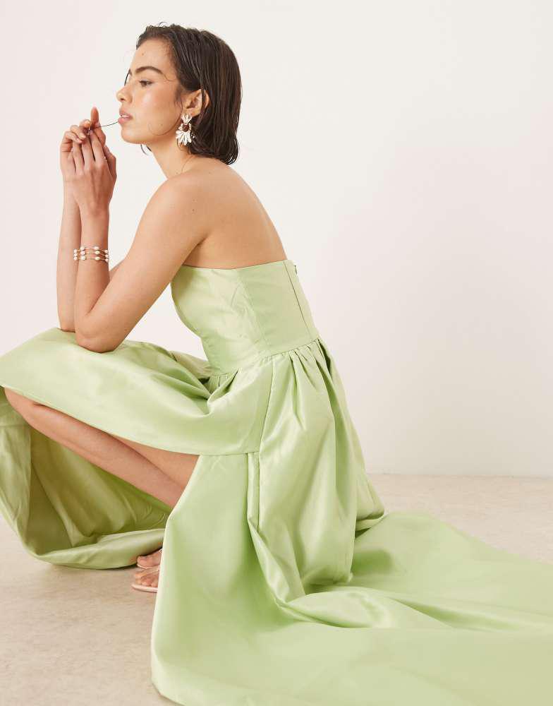 True Decadence True Decadence Strapeless maxi dresses in soft green