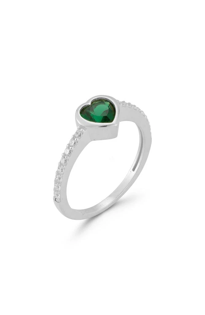 Sphera Milano Rhodium Plate Heart CZ Ring 2