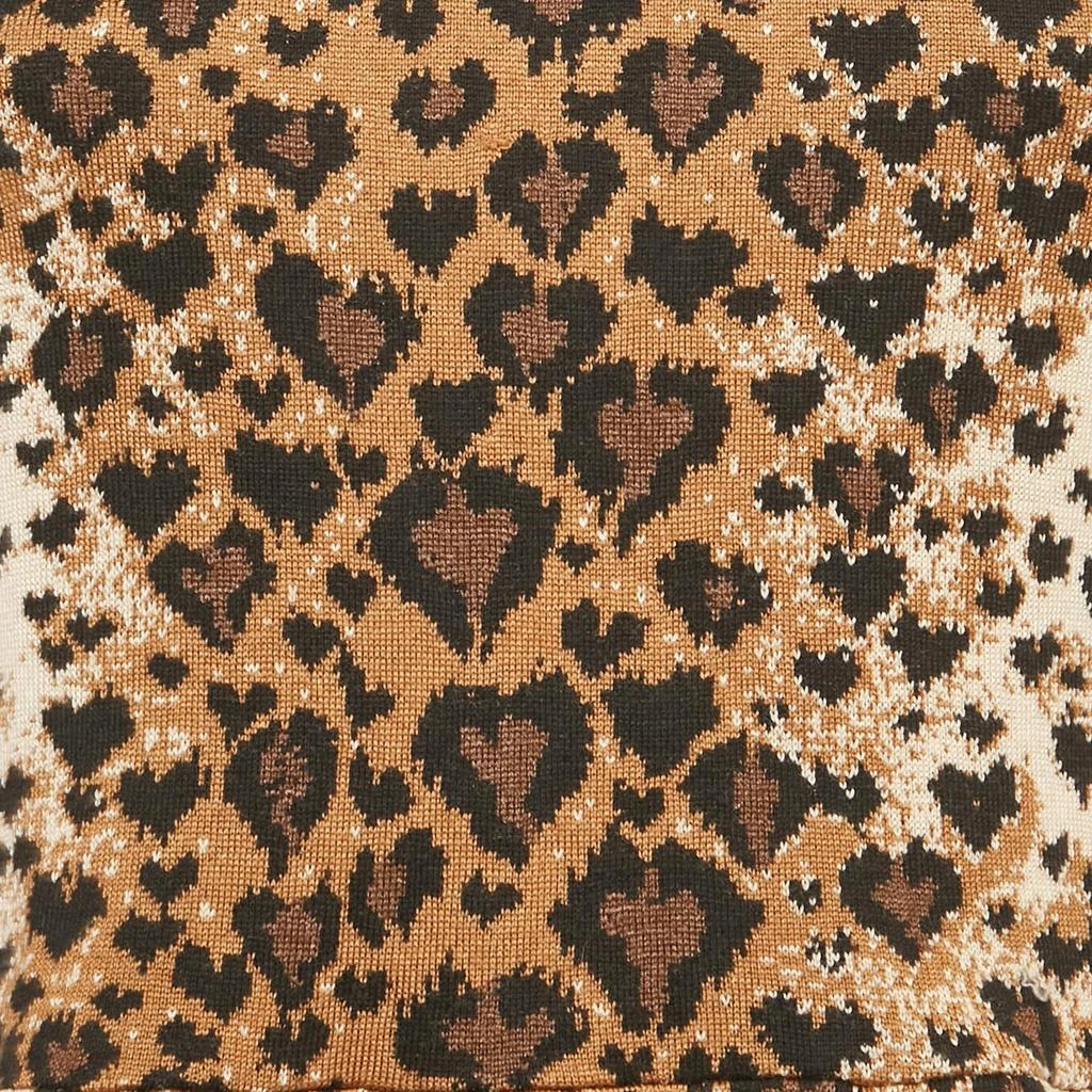 RED Valentino RED Valentino Brown Leopard Stretch Knit Sleeveless Mini Dress M 3