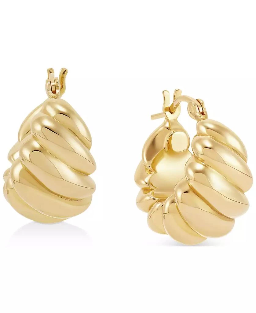 Macy's Polished Shrimp Design Hoop Earrings in 14k Yellow Gold 3