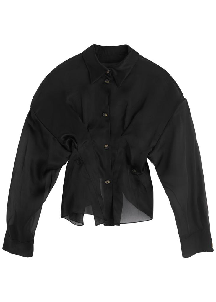 A.W.A.K.E MODE Darted silk-organza shirt