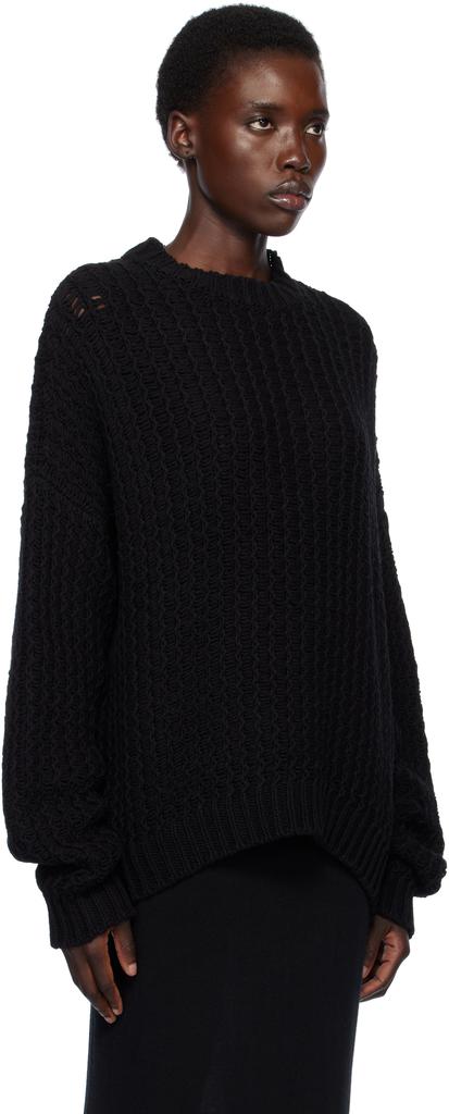 LAUREN MANOOGIAN Black Rack Crewneck Sweater
