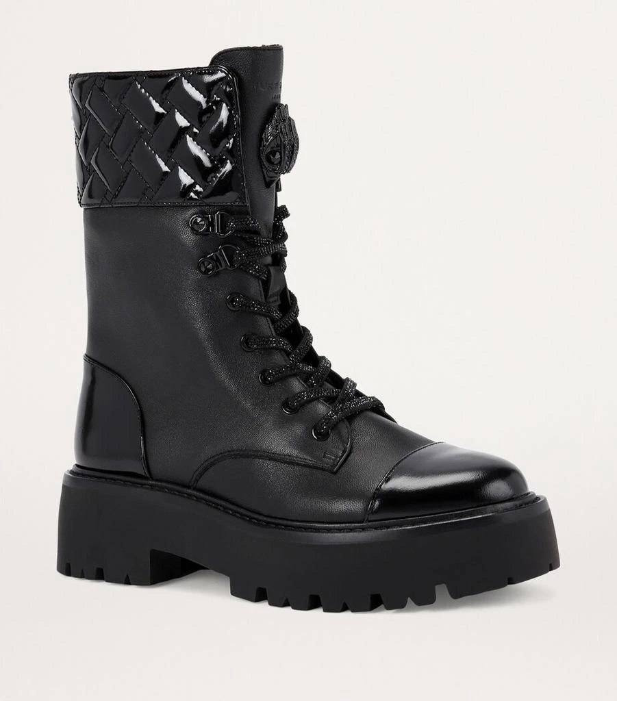 Kurt Geiger Leather Kensington Cuffed Lace-Up Boots 3