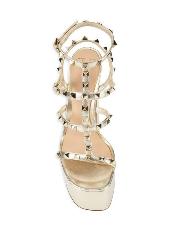 Valentino Rockstud Metallic Leather Platform Sandals 5