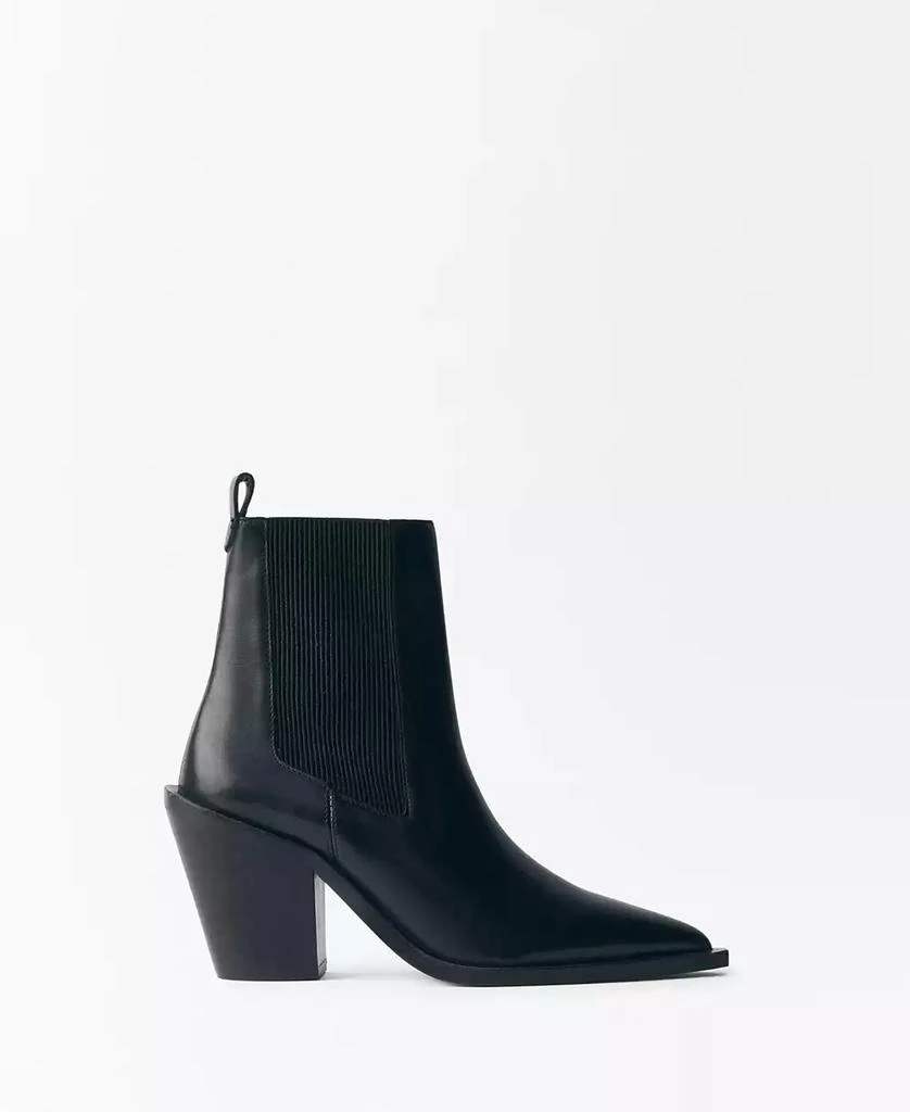 Mango Women's Leather Pointed Ankle Boots 7