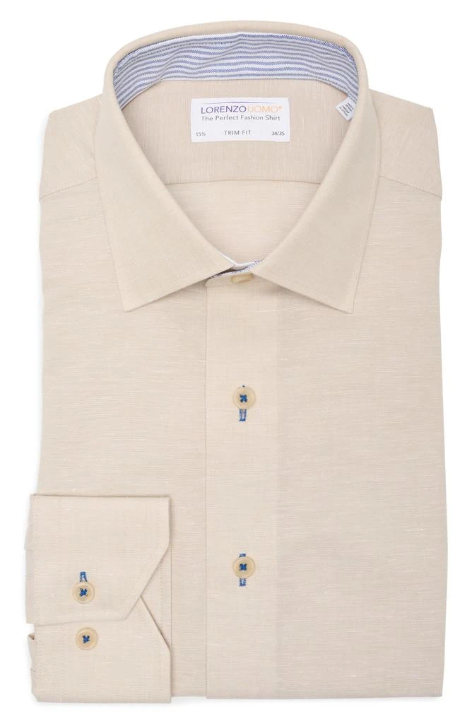 Lorenzo Uomo Trim Fit Textured Cotton & Linen Dress Shirt 3