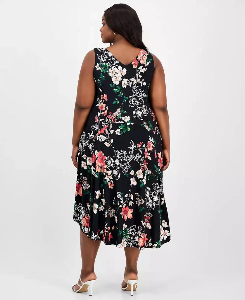 Robbie Bee Plus Size Printed Cowl-Neck Midi Dress 4