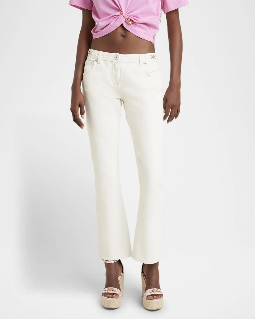 Versace Regen Extreme Bleached Denim Kickflare Ankle Pants 4