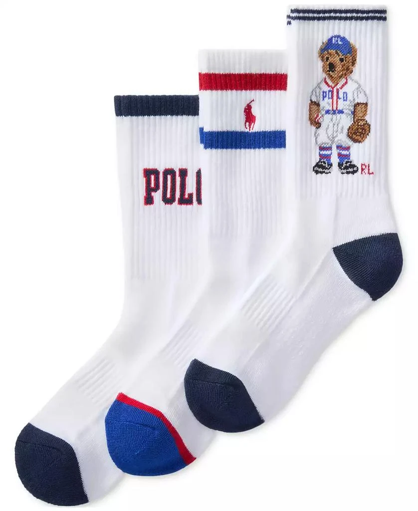 Ralph Lauren Little & Big Boys Polo Ball Crew Socks, 3-Pack 1