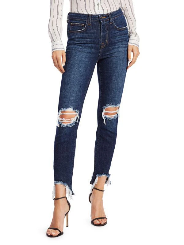 L'Agence High Line High-Rise Skinny Distressed Jeans 1