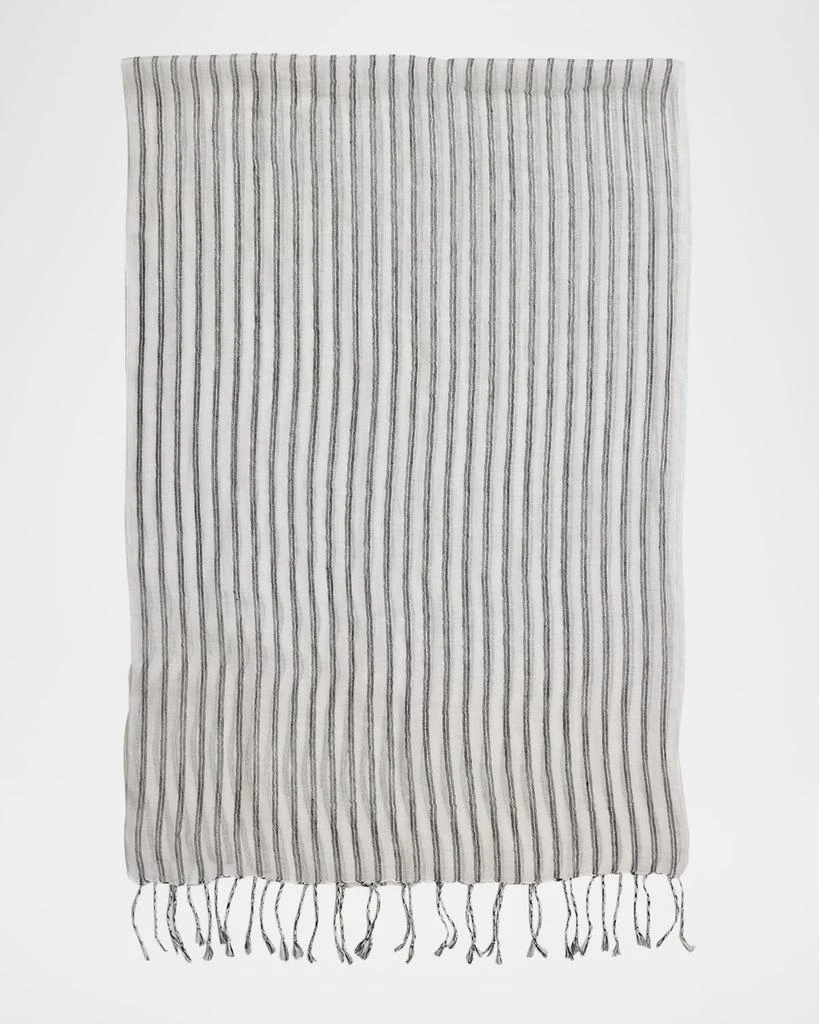 Brunello Cucinelli Striped Linen Blend Scarf from Neiman Marcus